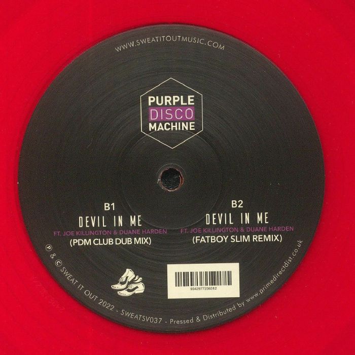 Purple Disco Machine – Devil In Me EP (12", Red, Sweat It Out!, 2025) back cover