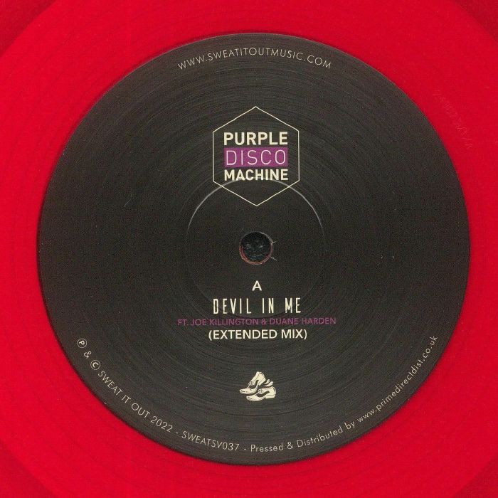 Purple Disco Machine – Devil In Me EP (12", Red, Sweat It Out!, 2025) front cover