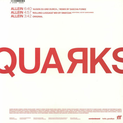 Quarks – Allein (12", hello, goodbye, 2026) Back Cover