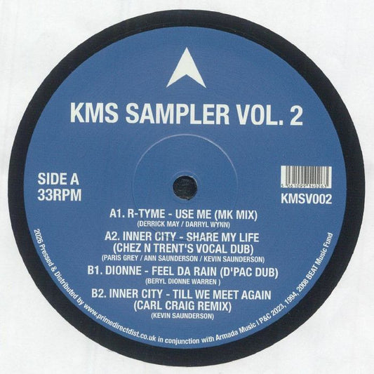 R-Tyme / Inner City / Dionne – KMS Sampler Vol. 2 (12", KMS Records, 2026) Front Cover