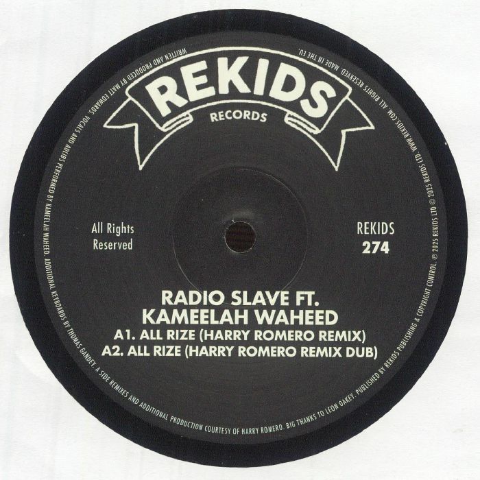 Radio Slave Kameelah Waheed – All Rize (Remixes) (12", REKIDS, 2025) Front Cover