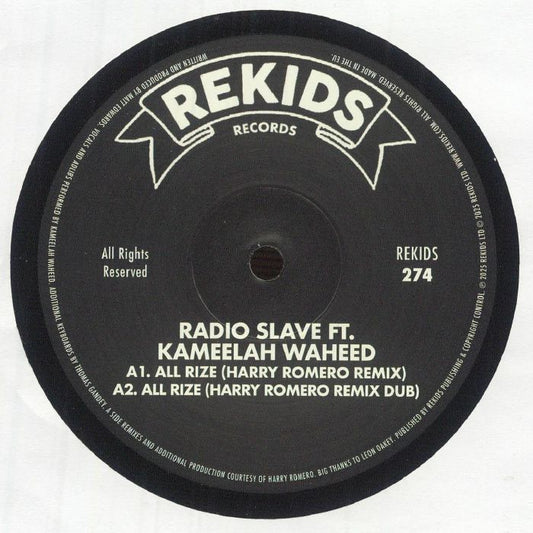 Radio Slave Feat. Kameelah Waheed – All Rize (Remixes) (12", REKIDS, 2025) front cover