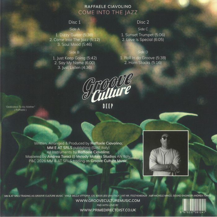 Raffaele Ciavolino – Come Into The Jazz (2x12", Groove Culture Deep, 2026) Back Cover