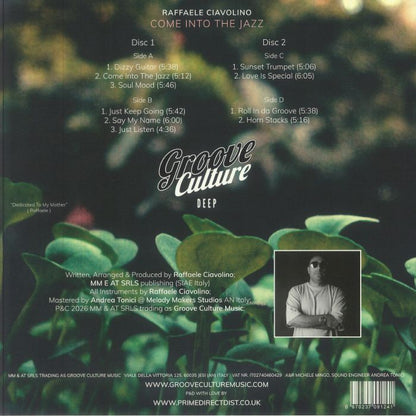 Raffaele Ciavolino – Come Into The Jazz (2x12", Groove Culture Deep, 2026) Back Cover