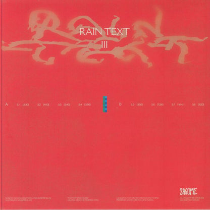 Rain Text – III (LP, Sagome, 2024) Back Cover