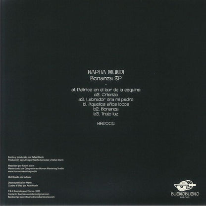 Rapha Mundi – Bonanza EP (12", Buenobueno Discos, 2025) Back Cover