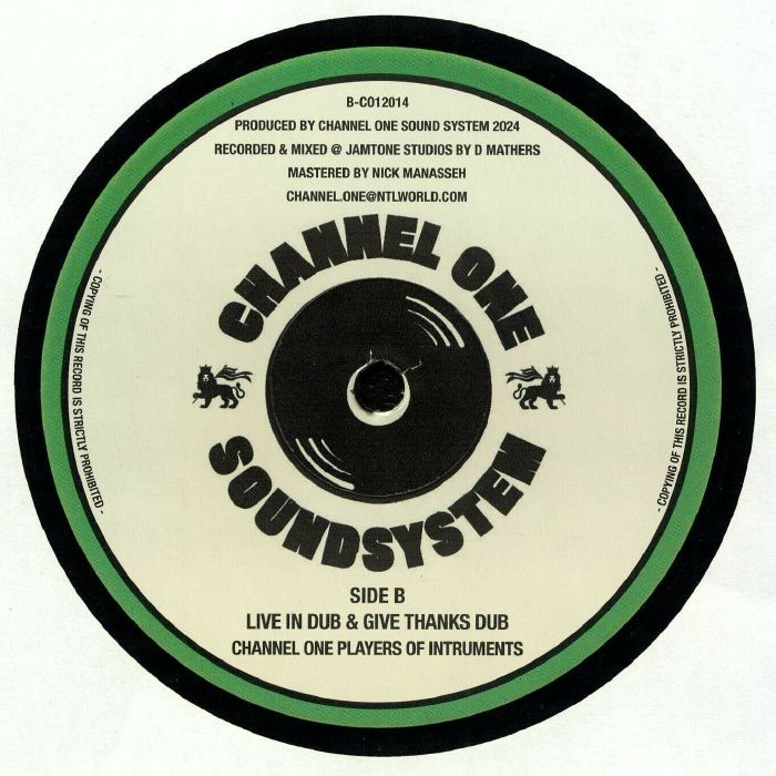 Ras Sherby Jah Thomas – Live In Love / Give Thanks And Praise (12", Channel One Sound System, 2024) Back Cover