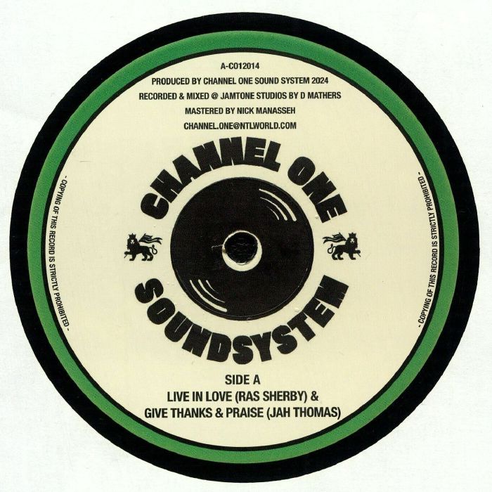 Ras Sherby Jah Thomas – Live In Love / Give Thanks And Praise (12", Channel One Sound System, 2024) Front Cover
