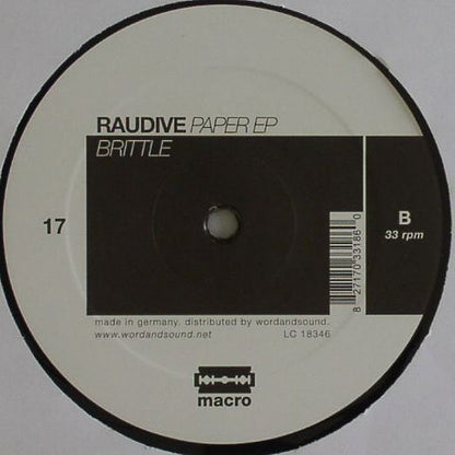 Raudive – Paper EP (12", Macro, 2010) Back Cover