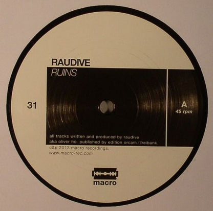 Raudive – Ruins / Visitor (12", Macro, 2013) Front Cover