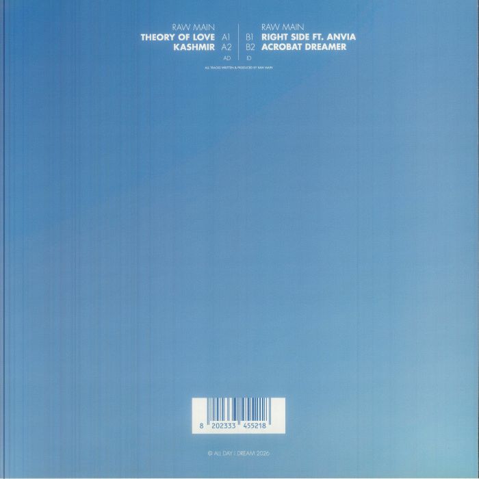 Raw Main – Theory Of Love (12", All Day I Dream, 2026) Back Cover