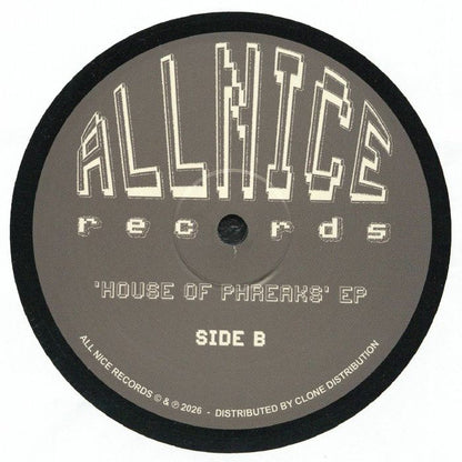 Raw Takes – House Of Phreaks EP (12", All Nice Records, 2026) Back Cover