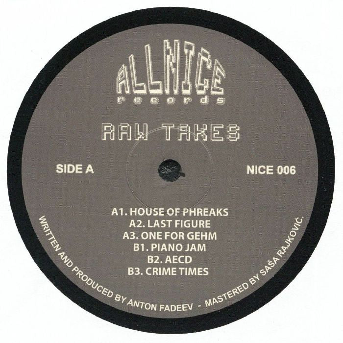Raw Takes – House Of Phreaks EP (12", All Nice Records, 2026) Front Cover