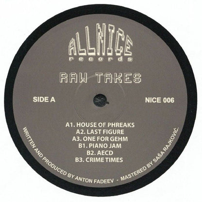 Raw Takes – House Of Phreaks EP (12", All Nice Records, 2026) Front Cover