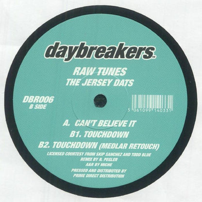 Raw Tunes – The Jersey Dats (12", Daybreakers, 2026) Back Cover