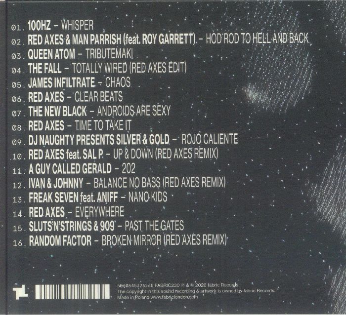 Red Axes – Fabric Presents Red Axes (CD, Fabric, 2026) Back Cover