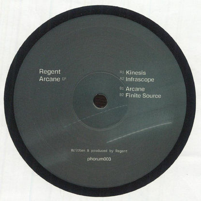 Regent – Arcane EP (12", Phorum Records, 2025) Back Cover
