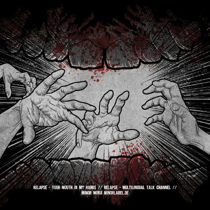 Relapse – Your Mouth In My Hands / Multilingual Talk Channel (7", Minor, 2019) Back Cover