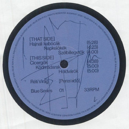 Réti Virág – Peremidő (12", Blue Sun, 2026) Back Cover