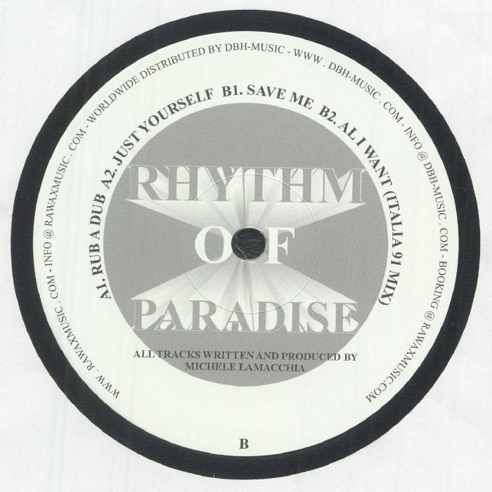 Rhythm Of Paradise – Rub A Dub EP (12", Housewax, 2026) Back Cover