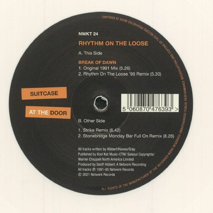 Rhythm On The Loose – Break Of Dawn  (12", White, Network Records, 2021) Front Cover