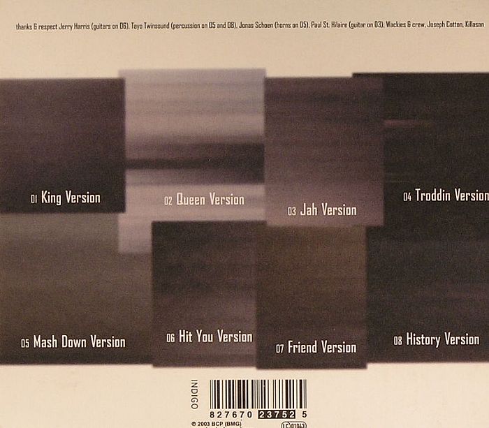 Rhythm & Sound – The Versions (CD, Burial Mix, 2003) Back Cover