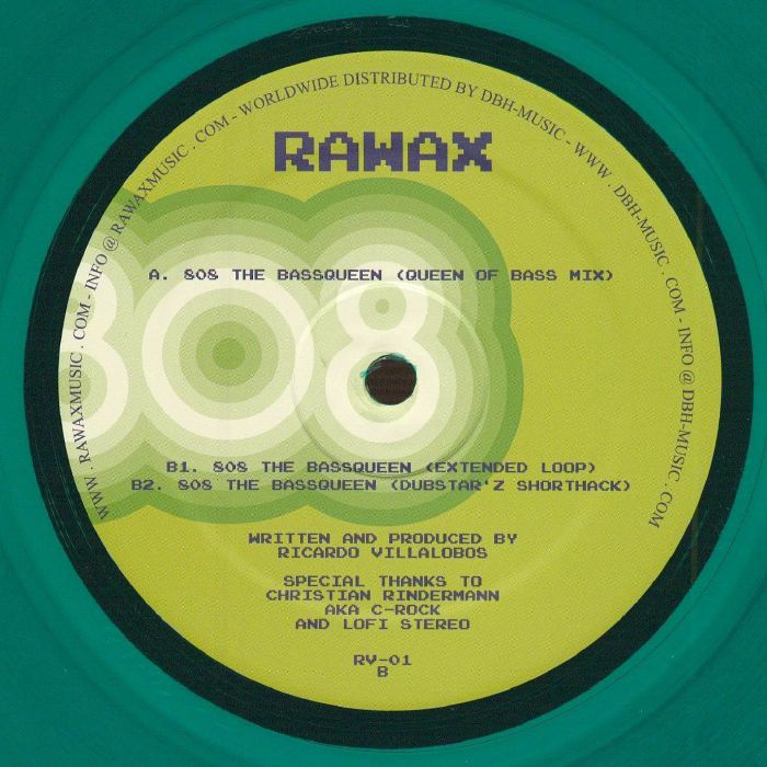 Ricardo Villalobos – 808 The Bassqueen (reissue) (12", limited translucent green, Rawax, 2026) Back Cover