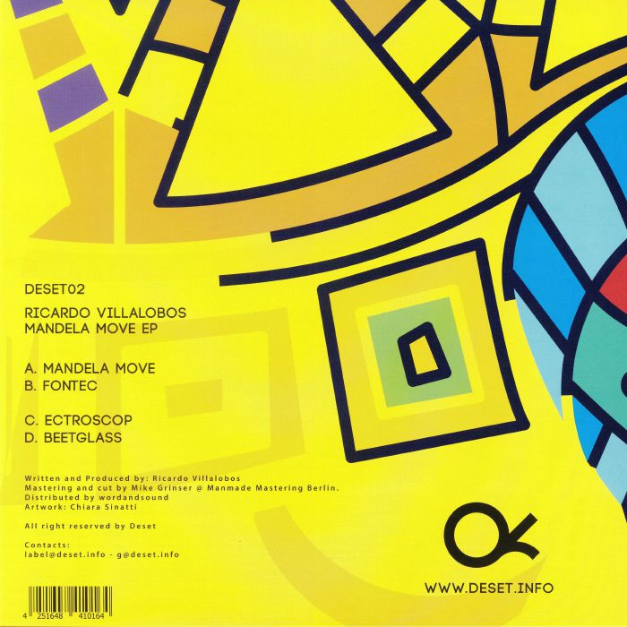 Ricardo Villalobos – Mandela Move EP (2x12", Deset, 2019) Back Cover