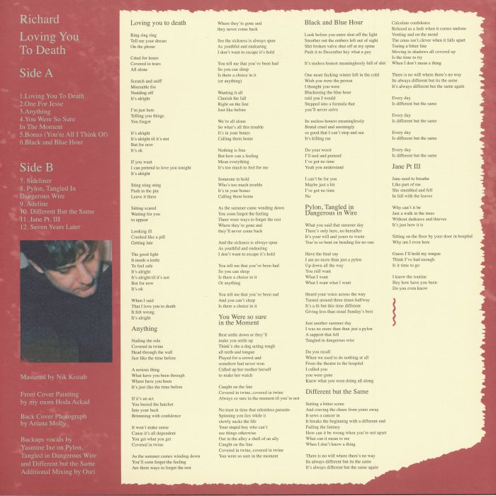 Richard – Loving You To Death (LP, 180g, Stroom, 2026) Back Cover