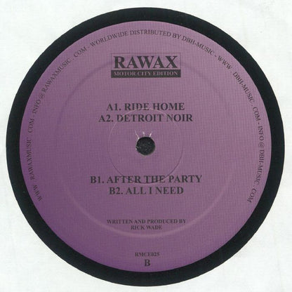 Rick Wade – Detroit Noir EP (12", Rawax Motor City Edition, 2024) Back Cover
