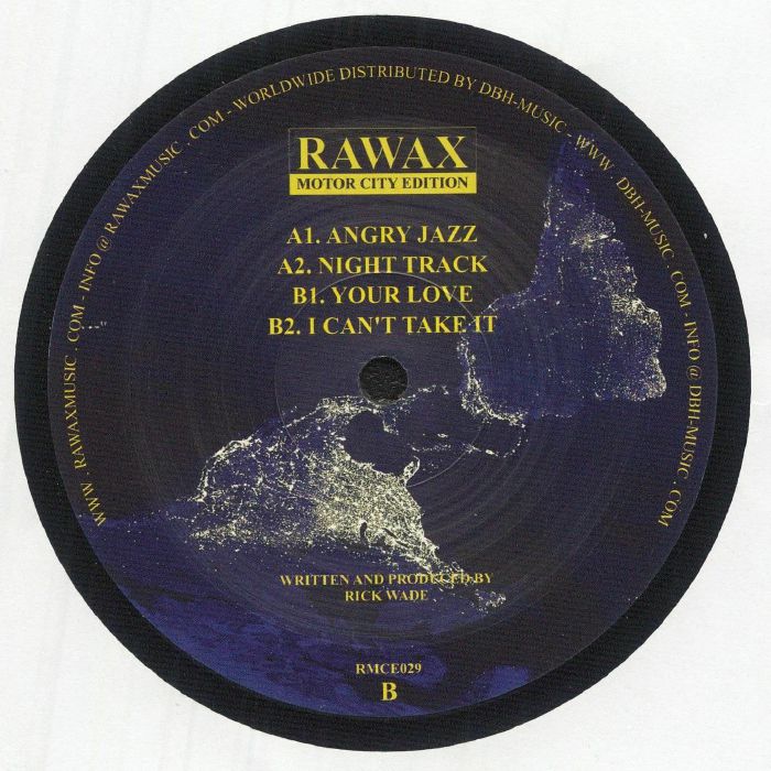 Rick Wade – Night Trackin' (12", Rawax Motor City Edition, 2025) Back Cover