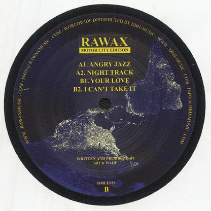 Rick Wade – Night Trackin' (12", Rawax Motor City Edition, 2025) Back Cover