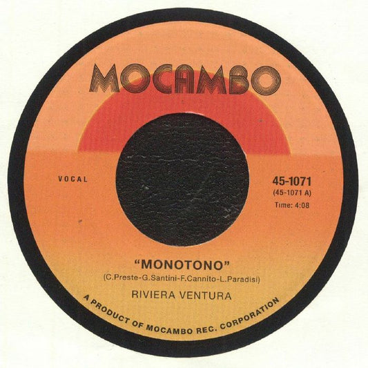 Riviera Ventura – Monotono (7", Mocambo, 2025) front cover