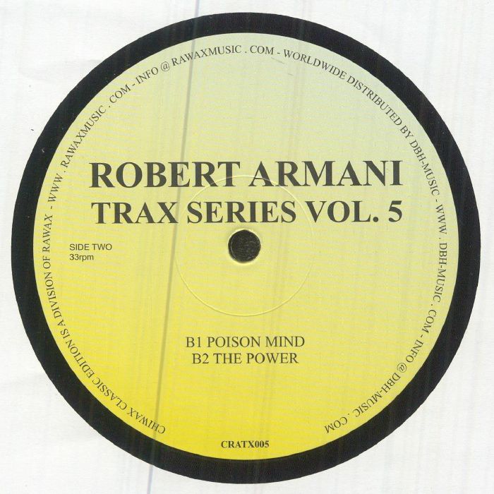 Robert Armani – Trax Series Volume Five (12", Chiwax, 2026) Back Cover