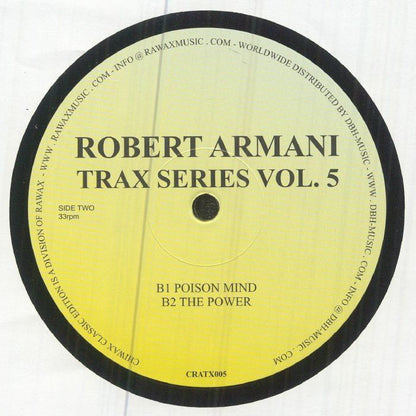 Robert Armani – Trax Series Volume Five (12", Chiwax, 2026) Back Cover