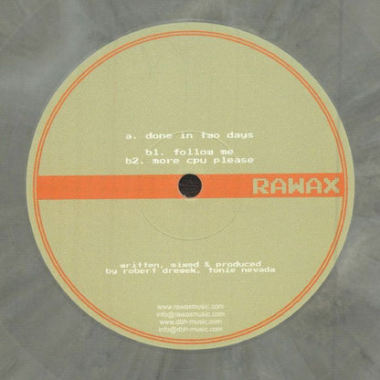 Robert Drewek Vs Tomie Nevada – Minimize The Maximum EP (12", White, Rawax, 2024) Back Cover