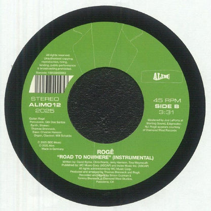 Rogê – Road To Nowhere (7", Alim Music, 2025) back cover