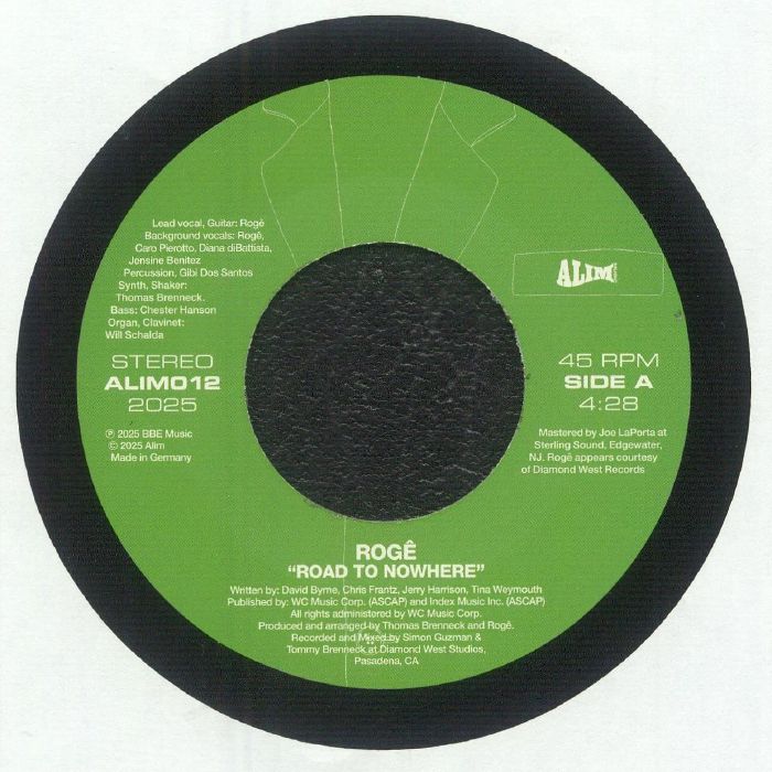Rogê – Road To Nowhere (7", Alim Music, 2025) front cover