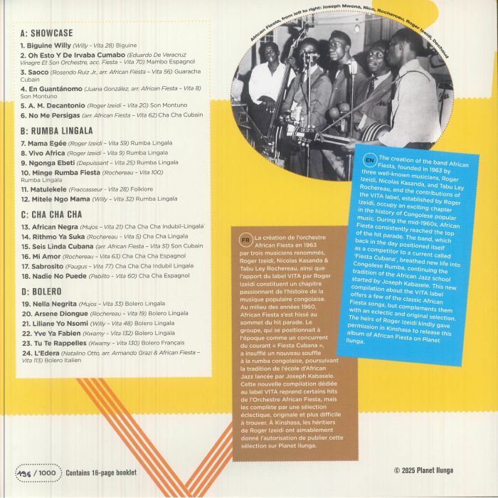 Roger Izeidi Presents African Fiesta – Viva Matata With African Fiesta (2xLP, Planet Ilunga, 2025) Back Cover