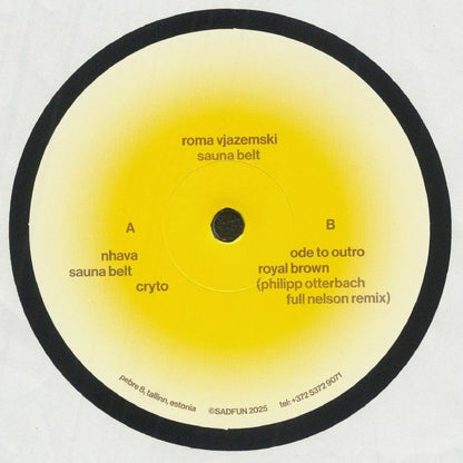 Roma Vjazemski – Sauna Belt (12", Sad Fun, 2025) front cover