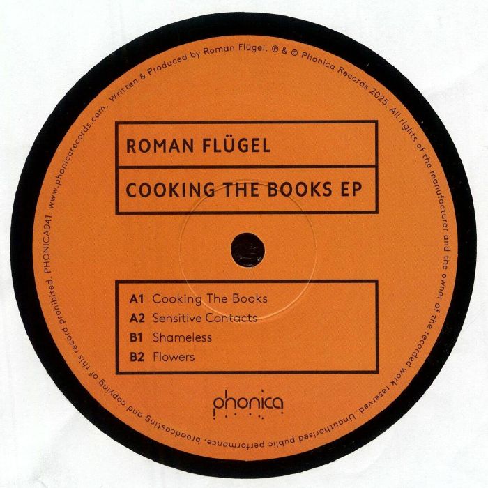 Roman Flügel – Cooking The Books EP (12", Phonica Records, 2025) Back Cover