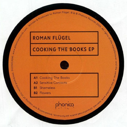 Roman Flügel – Cooking The Books EP (12", Phonica Records, 2025) Back Cover
