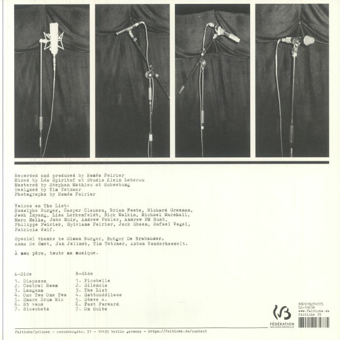 Roméo Poirier – Off The Record (LP, Faitiche, 2025) Back Cover