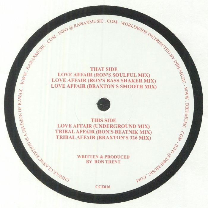 Ron Trent – Love Affair (12", Chiwax Classic Edition, 2025) back cover