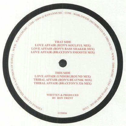 Ron Trent – Love Affair (12", Chiwax Classic Edition, 2025) back cover