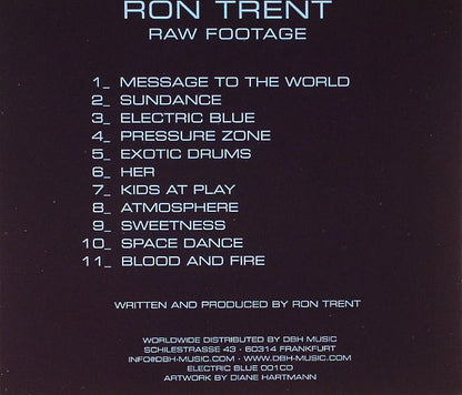 Ron Trent – Raw Footage (CD, Electric Blue, 2012) Back Cover