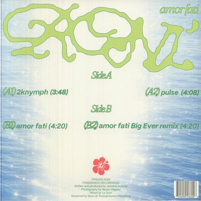 Roni – Amor Fati (12", Fragrance Recordings, 2026) Back Cover