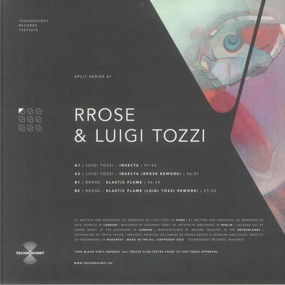 Rrose & Luigi Tozzi – Split Series 01 (12", 180g, Technokunst, 2025) Back Cover