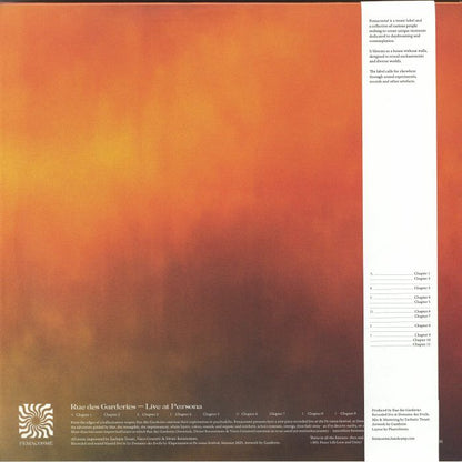 Rue des Garderies – Live at Pe:rsona (3xLP, Femacosmé, 2026) Back Cover