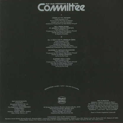 Ruf Dug – Ruf Dug presents The Committee (12", Rhythm Section International, 2019) Back Cover